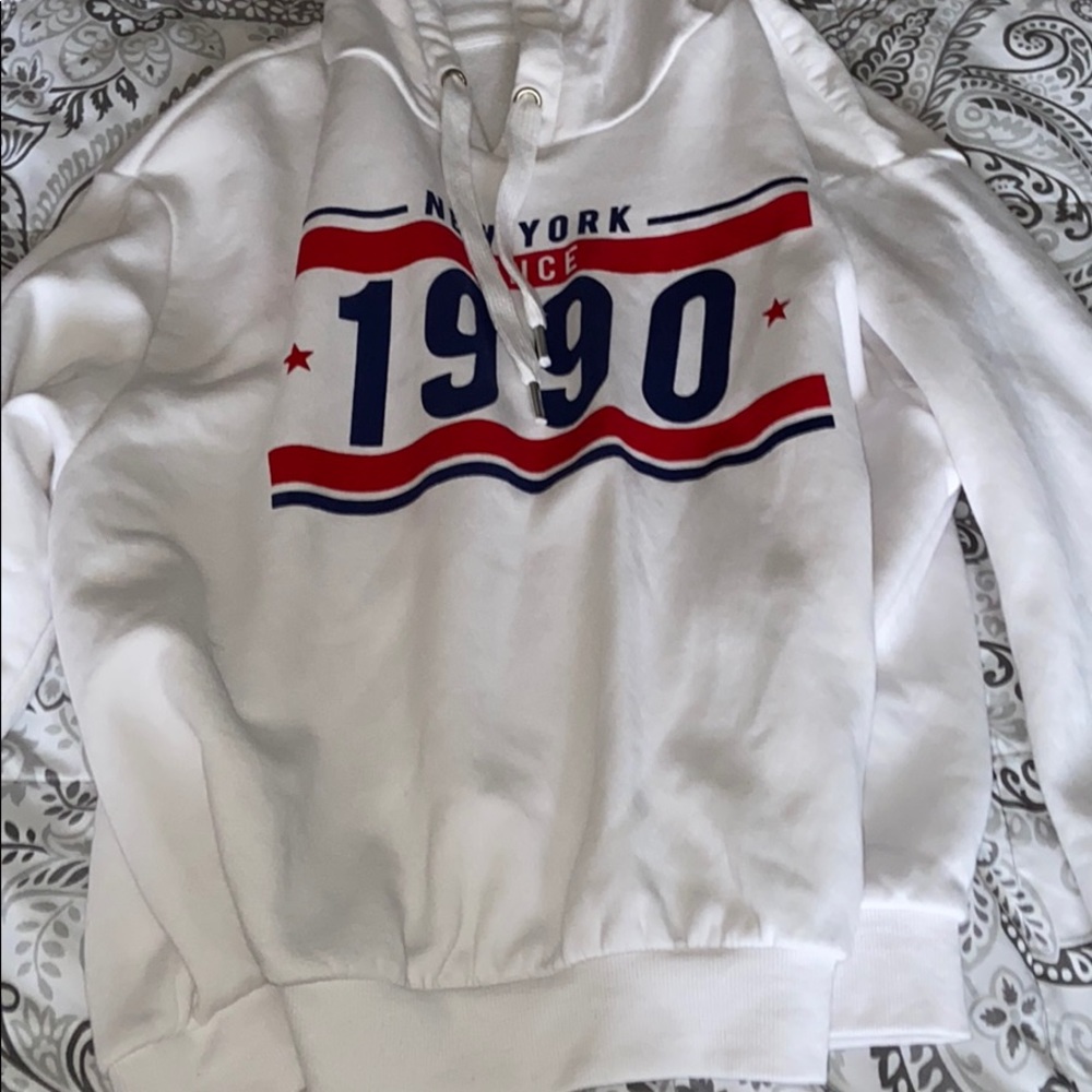 white hoodie “new york since 1990”